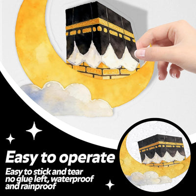 Fondo de fiesta umrah mubarak globo dorado eid islámico