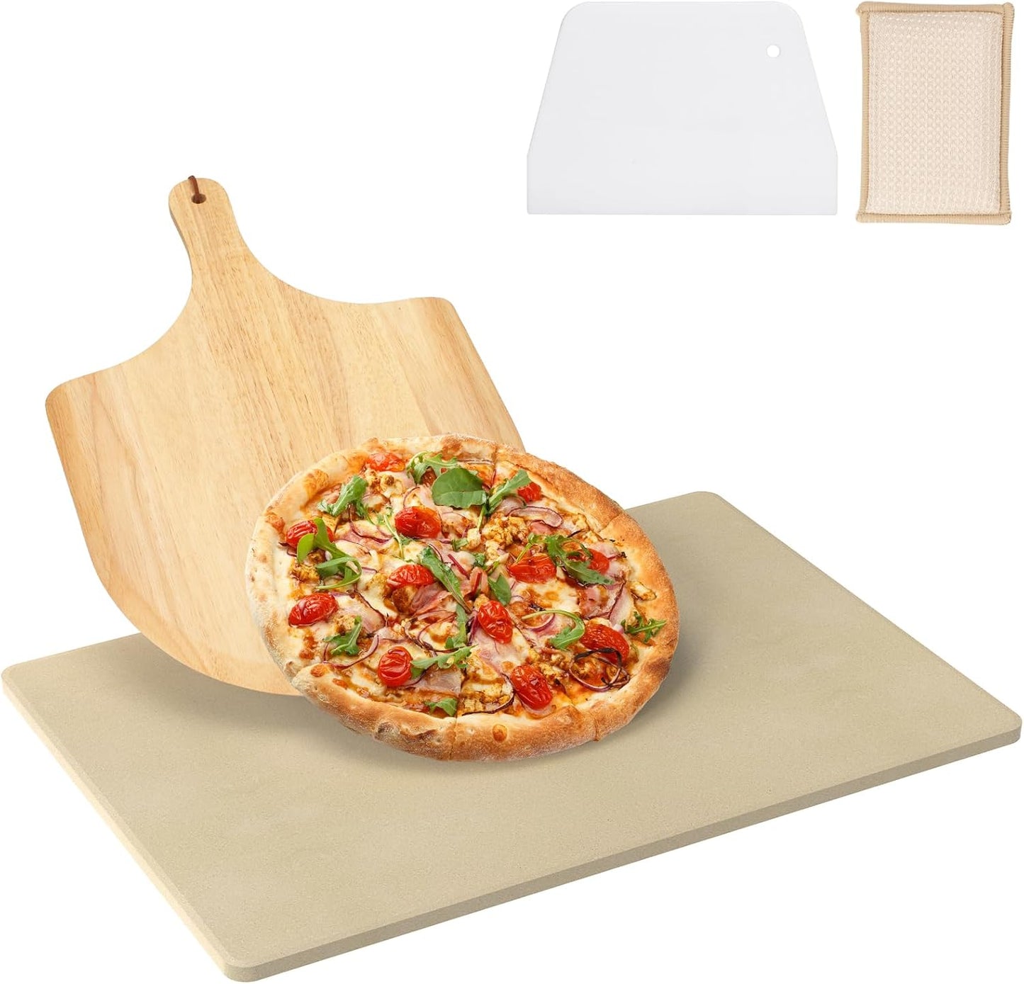 Piedra pizza universal 22x14pulg cordierita rectangular