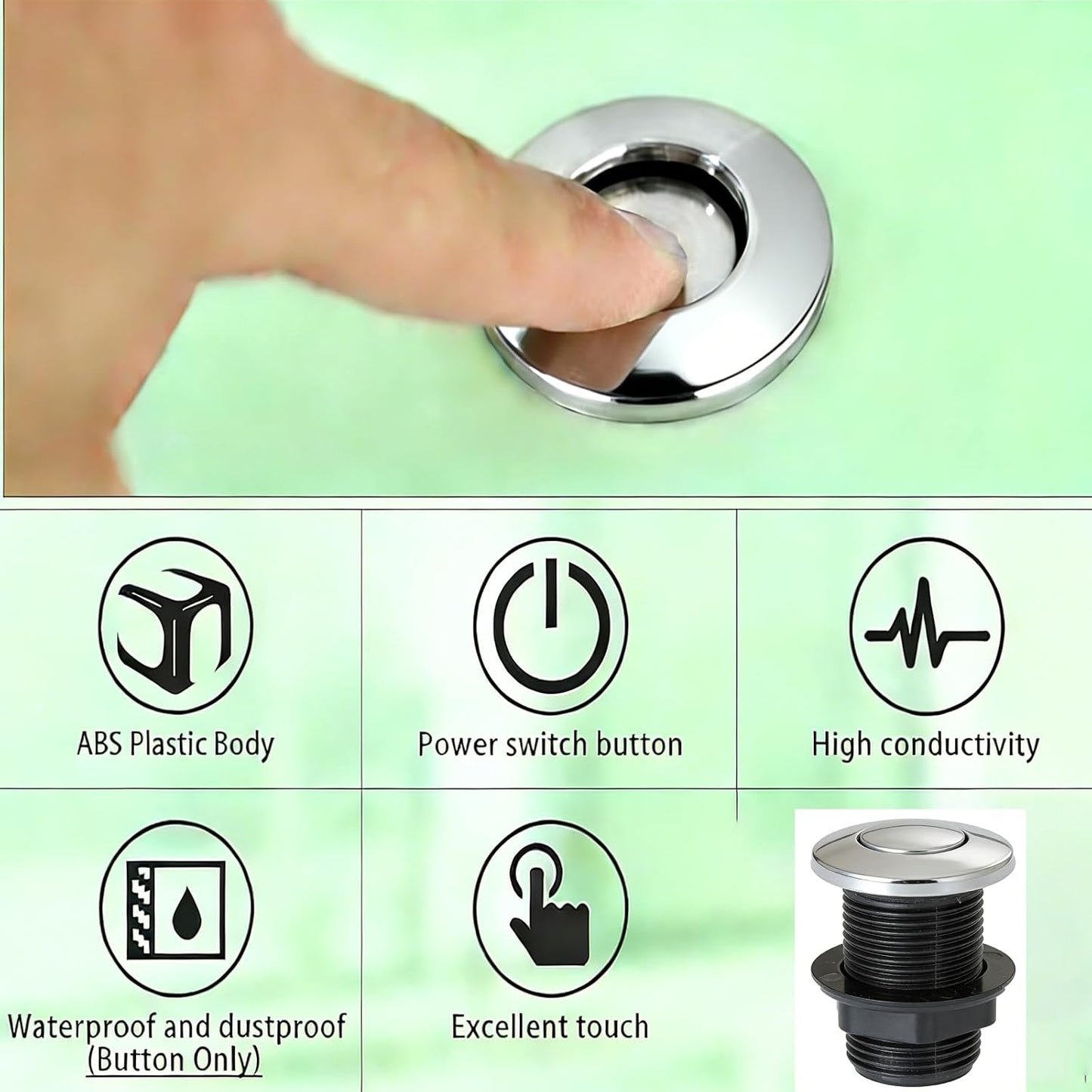 Kit interruptor aire acero inox pulido