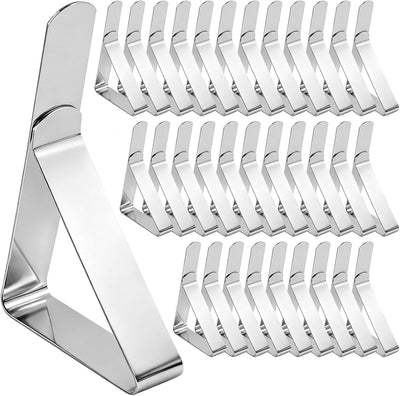 Paquete de 32 clips de mantel de acero inoxidable para mesas al aire libre