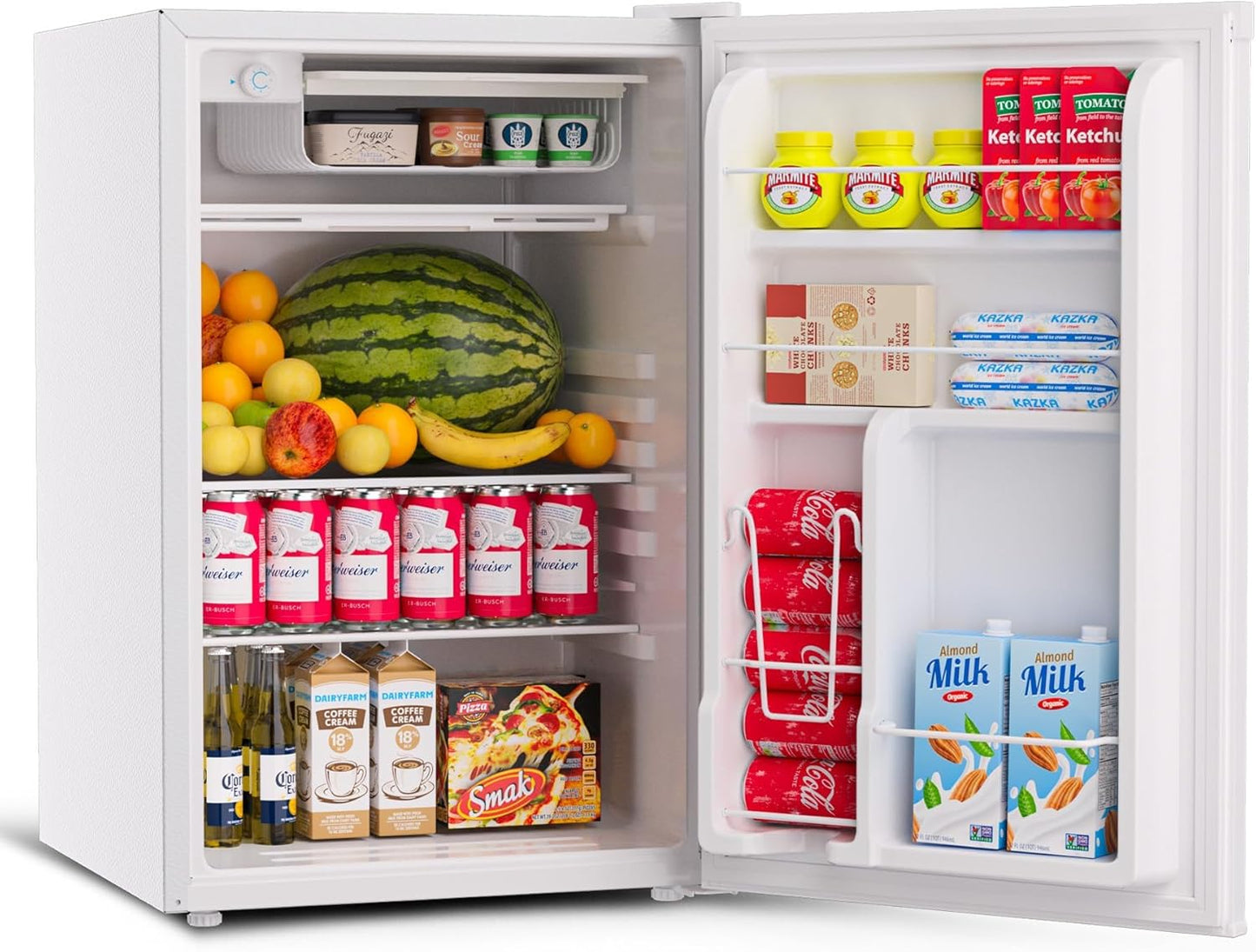 Refrigerador compacto 127L con congelador y puerta reversible