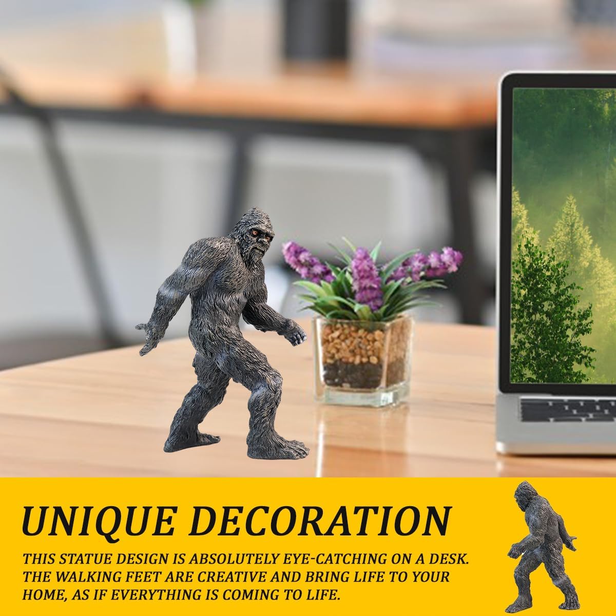 Figura Sasquatch resina sólida decoración mesa escritorio gris