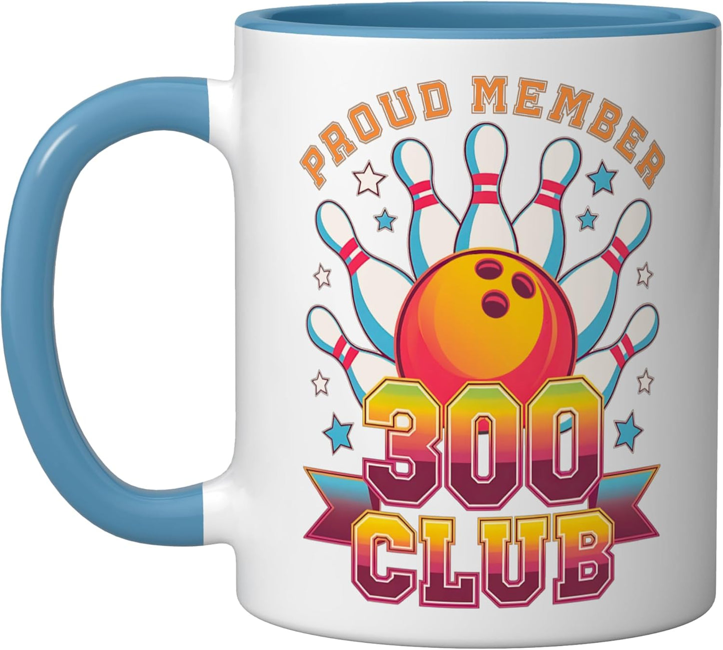 Taza de cerámica para bowling con mejor puntuación azul/blanco