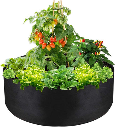 Bolsa cultivo 50gal redonda tela resistente 36x12pulg negro