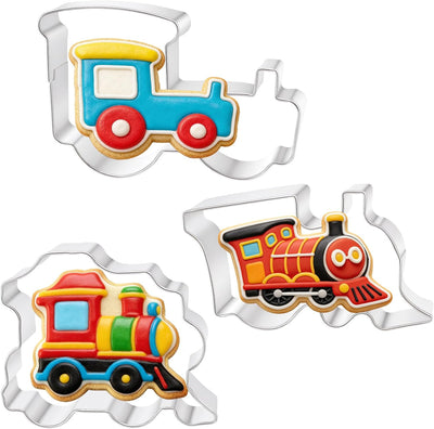 Set 3 Pzas Molde Galletas Forma Tren Acero Inox