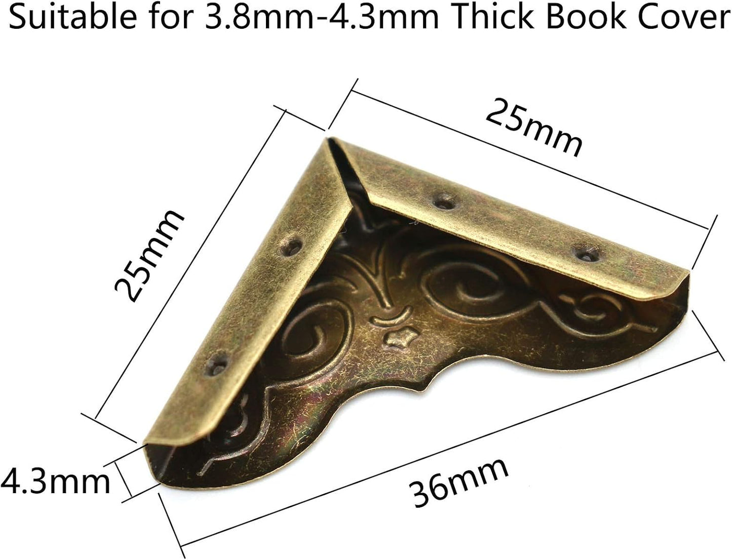 50 Proteg. Esquinas Bronce para Libros y Carpeta