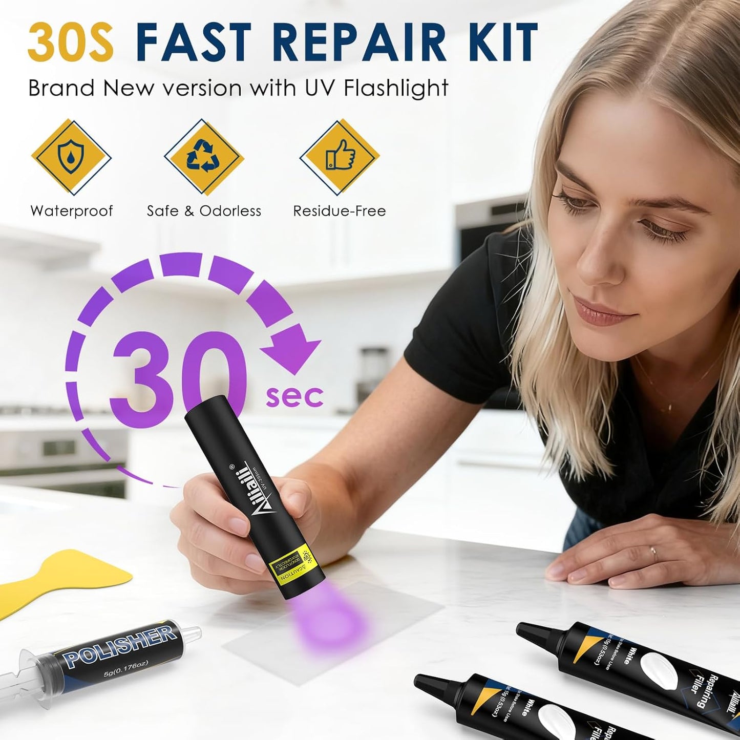 Kit relleno encimera cuarzo fibra vidrio 4x0.53oz