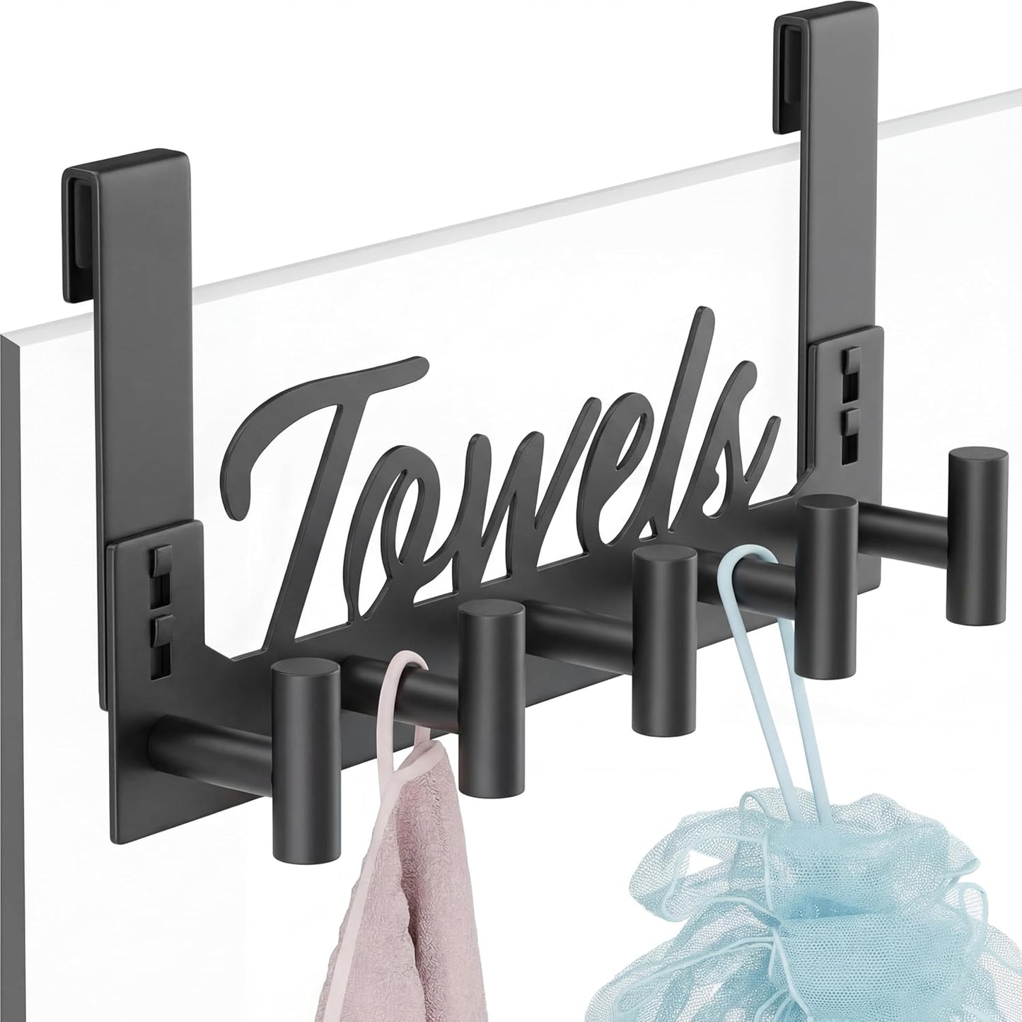 Ganchos ducha acero inox para puerta sin marco soporte toallas baño