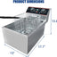 Freidora eléctrica acero inox 11.6qt con cesta y tapa desmontables
