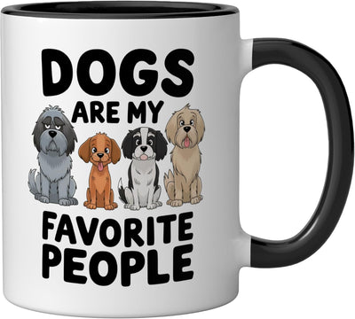 Taza cerámica para amantes de perros Dogs Are My Favorite People negro/blanco
