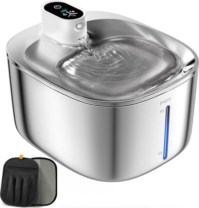 Fuente agua inalámbrica gatos acero inox 4.5L batería 4000mAh