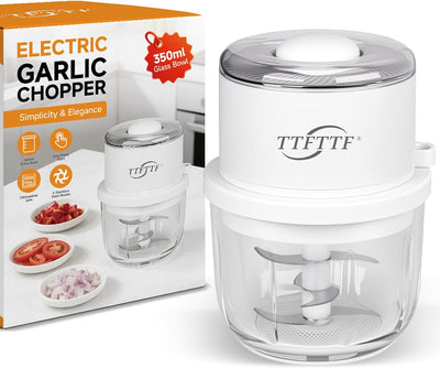 Picadora eléctrica de ajo con tazón de vidrio mini procesador de alimentos