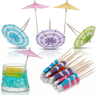 150 Pzas Sombrillas Bebida Palillos Cóctel Decoración Fiesta