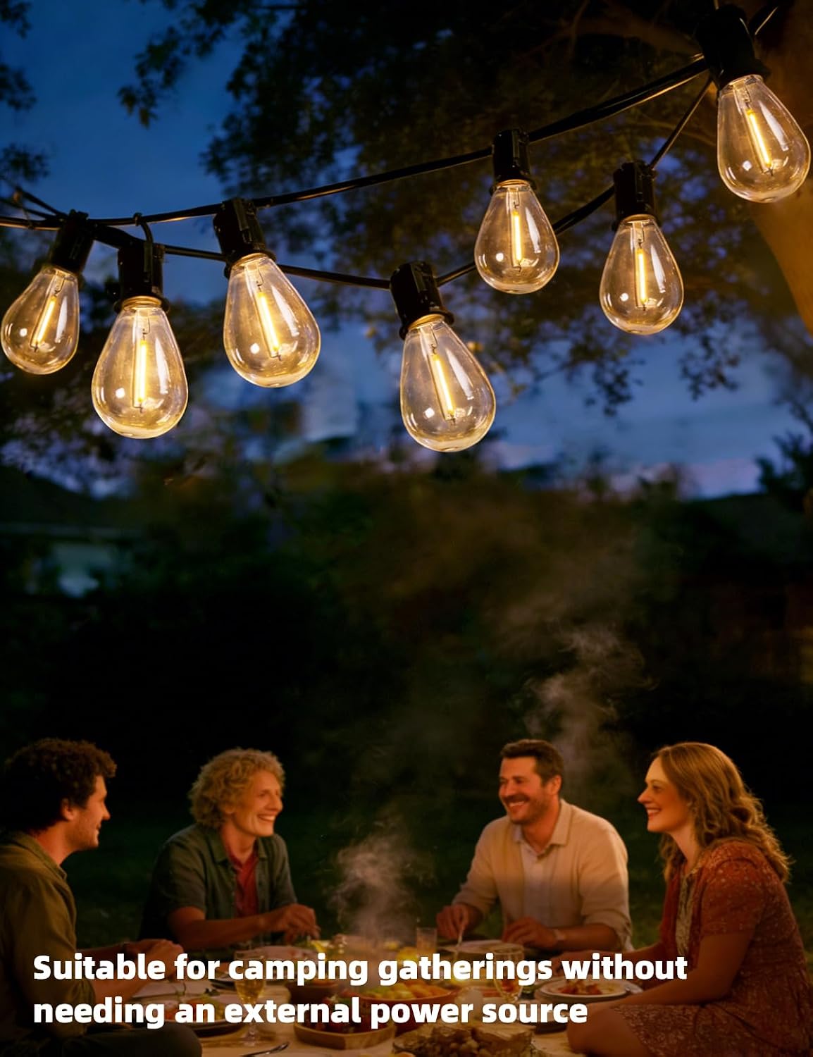 Cadena luz LED 50ft control remoto exterior patio jardín