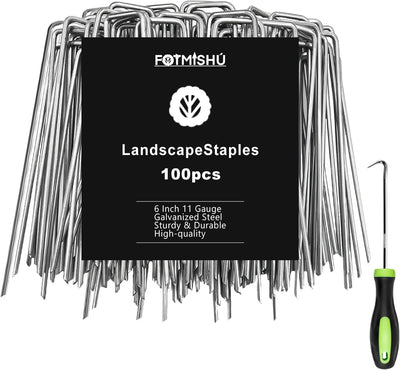 Grapas paisaje 6pulg estacas jardín galvanizadas anclaje malezas