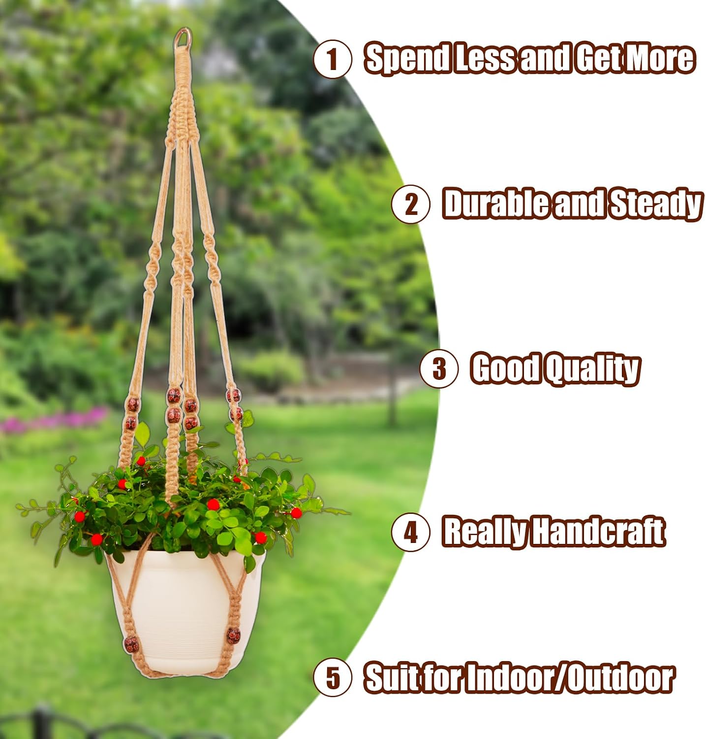 Colgador plantas macramé 8 ganchos decoración bohemia