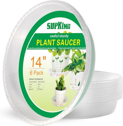 Set 6 bandejas para plantas con goteo plástico resistente