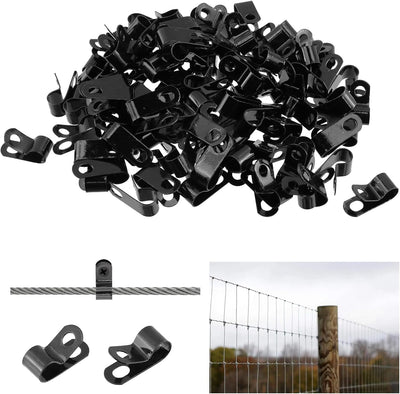 Abrazaderas alambre tipo R 100 pzas para cerca organizador cables