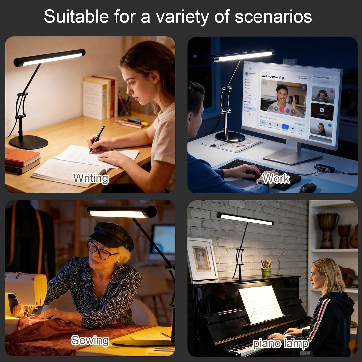 Lámpara escritorio LED cuello cisne flexible 3 modos 10 W
