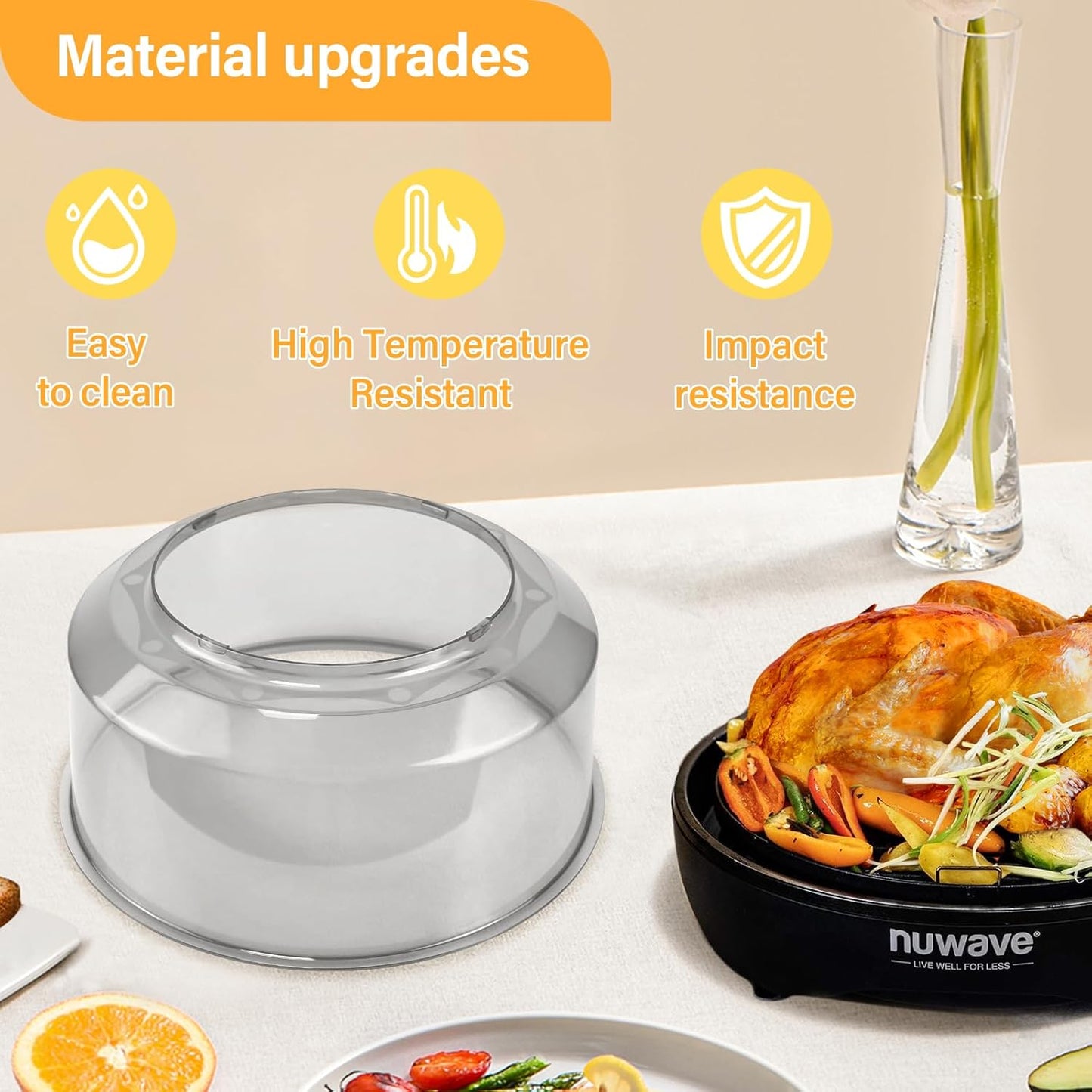 Tapas plástico comp Nuwave Pro Plus y Elite transparente