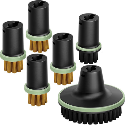Set 6 Cabezales Cepillo Vapor Repuesto Cerdas Nylon Latón Multiuso