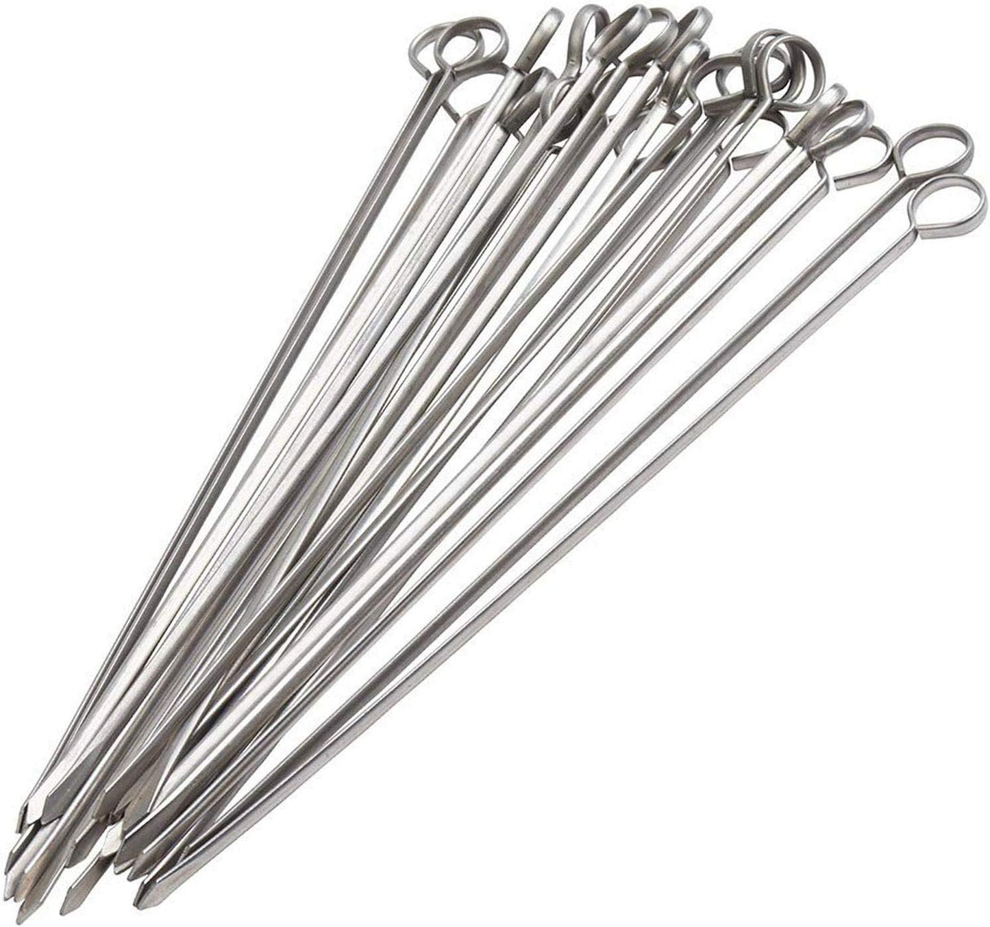 24 Brochetas Kabob Acero Inox 12pulg Parrilla