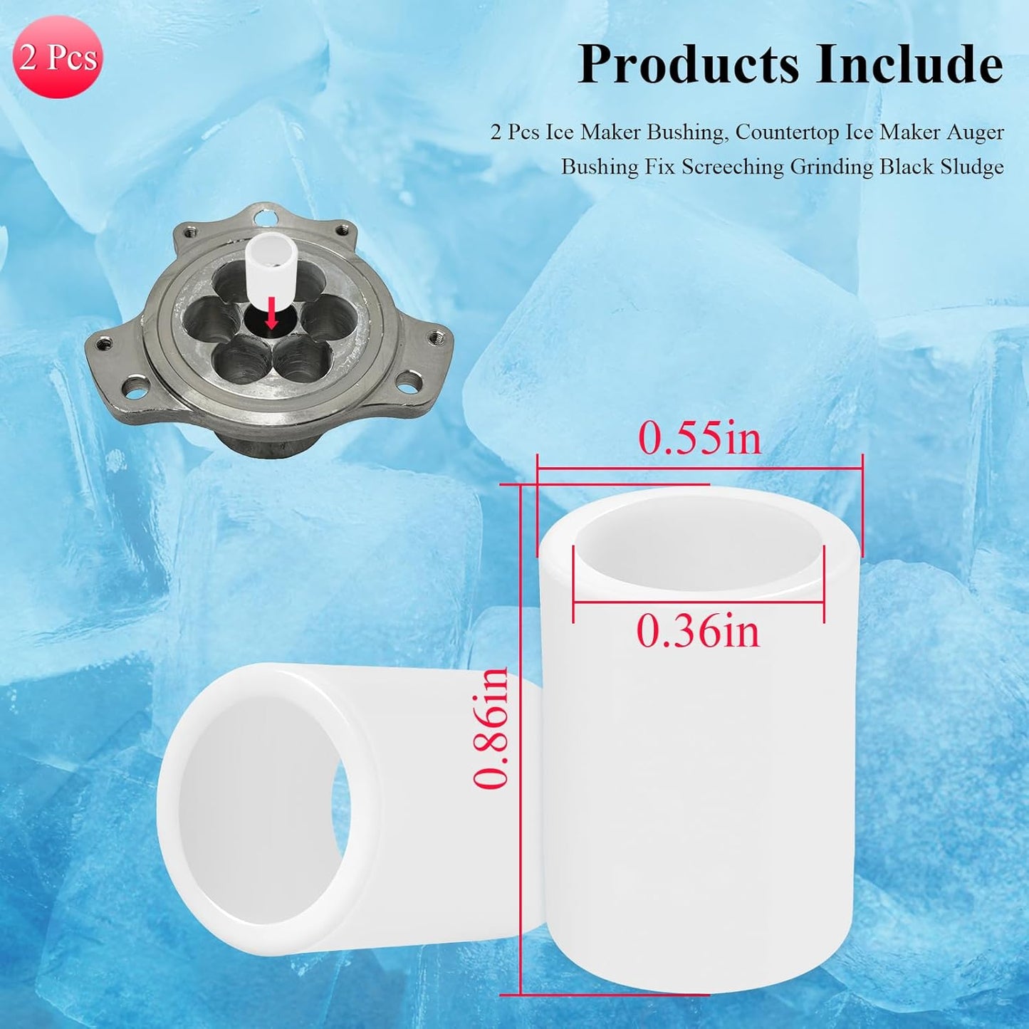 Buje para máquina de hielo GE Opal Nugget 1.0 y 2.0