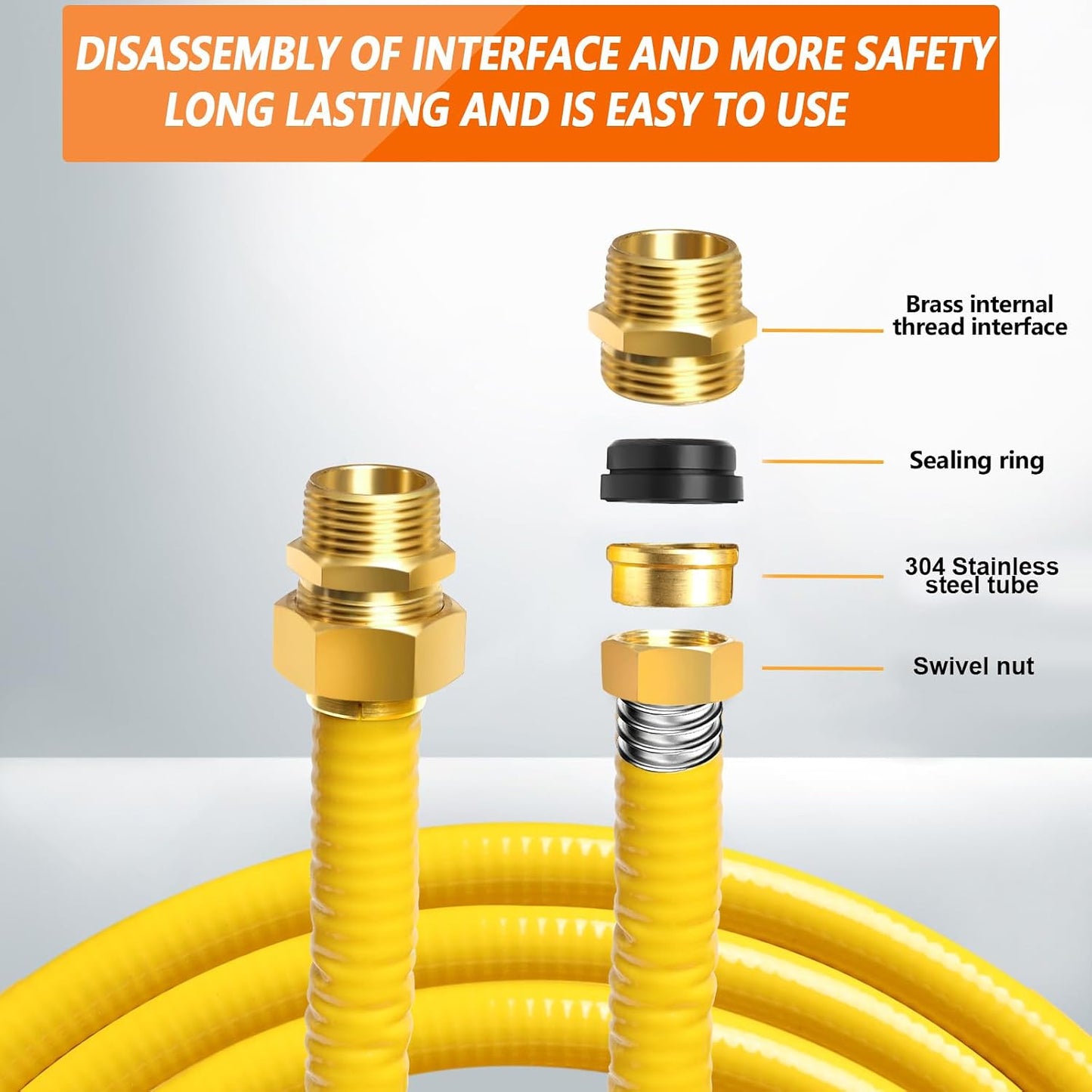 Línea gas flexible 70ft 3/4 acero inox corrugado CSST