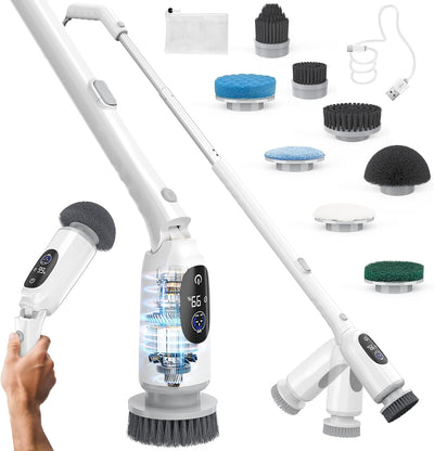 Limpiador baño inalámbrico 3h LED 8 cabezales IPX7
