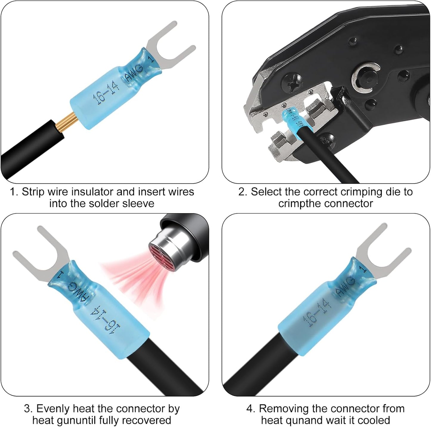 Kit 120 Conectores Termorretráctiles Impermeables Automotrices