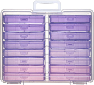 Caja Fotos 4x6 Asa 16 Estuches Serie Grande Morado