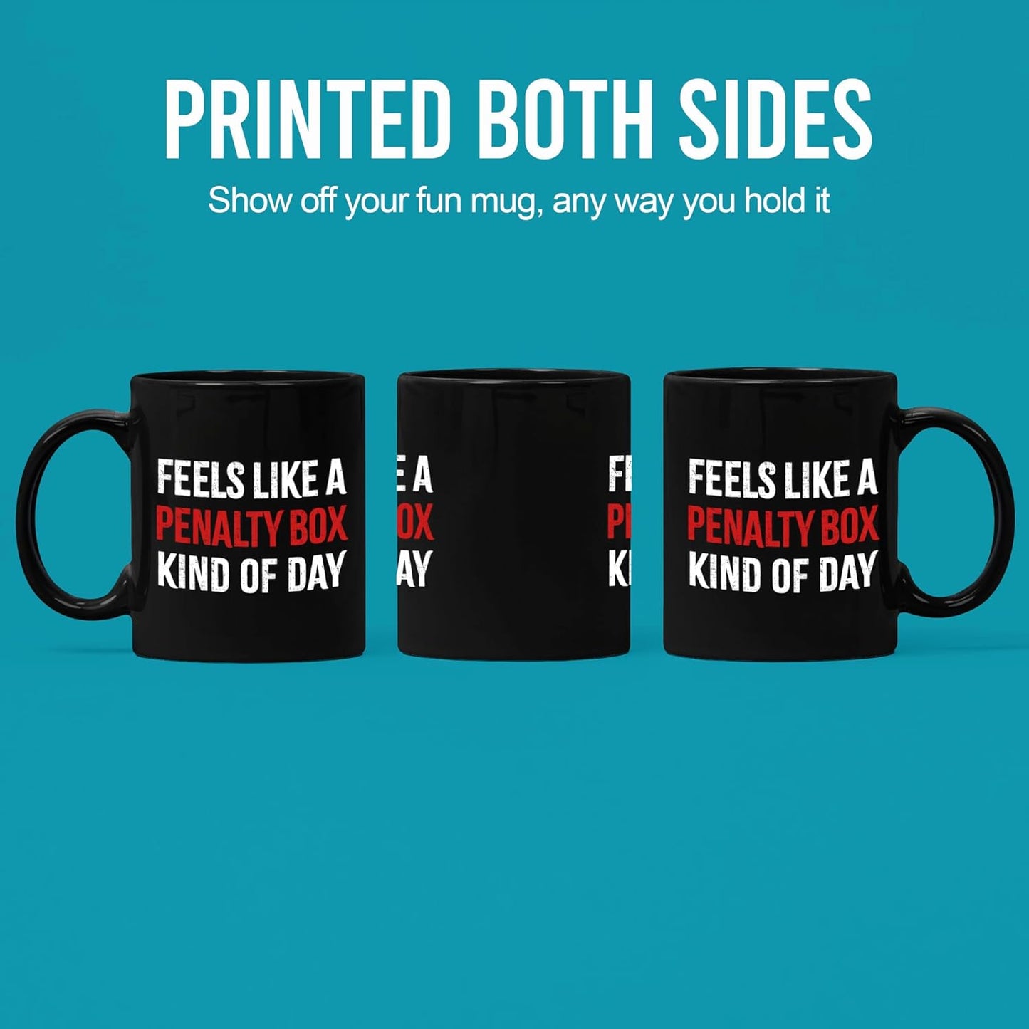 Taza de cerámica novedosa para jugador de hockey negro