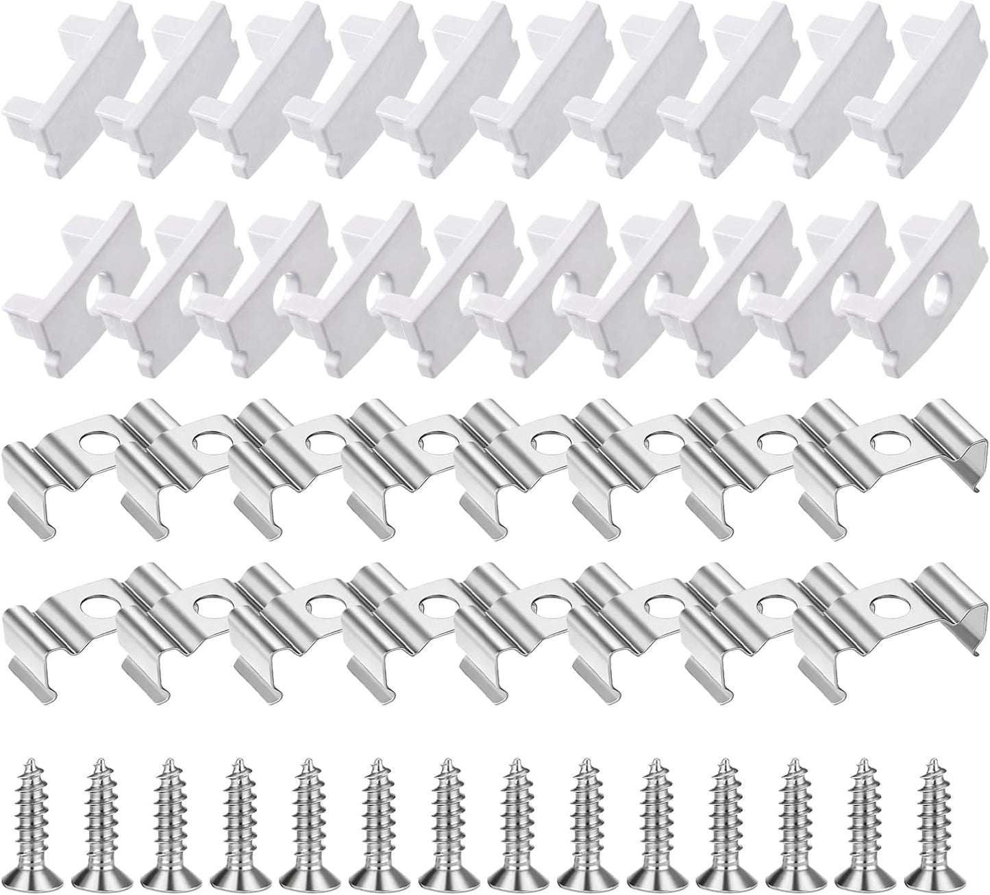 24 Clips Metal T8 Cubierta Difusora U Para Tubo LED