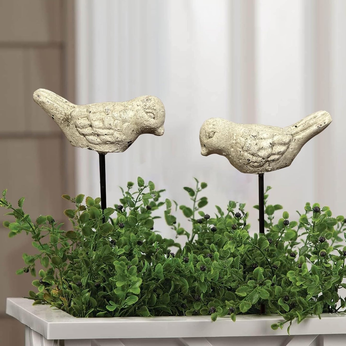 2 Pzas Estacas Pájaros Mini Jardín Bonsái