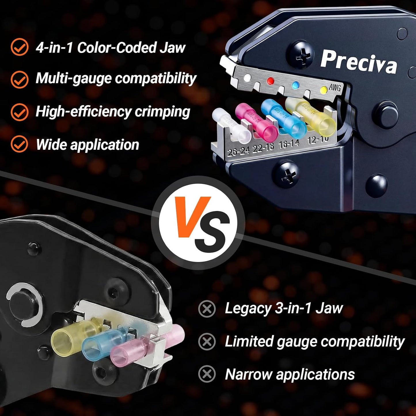 Kit herramientas prensado cables 200 conectores IP67