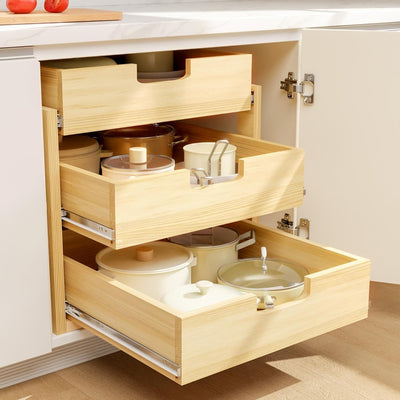 Organizador cajones deslizantes madera 14x21pulg 3 niveles