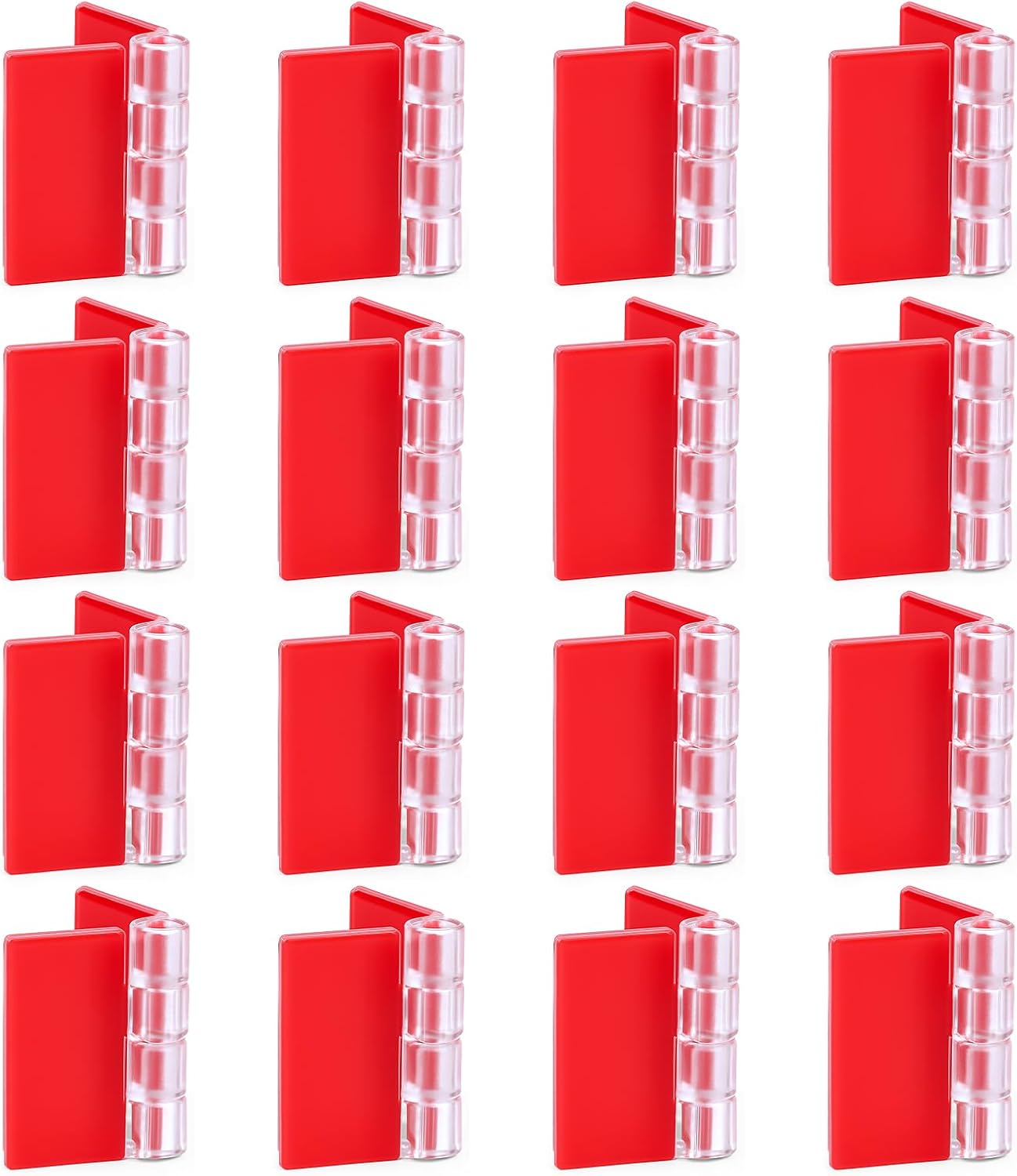 16 Bisagras Plástico Autoadhesivas Acrílico Transparente Plegable