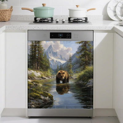 Cubierta magnética para lavavajillas Bear Forest Wildlife 23x26 pulgadas