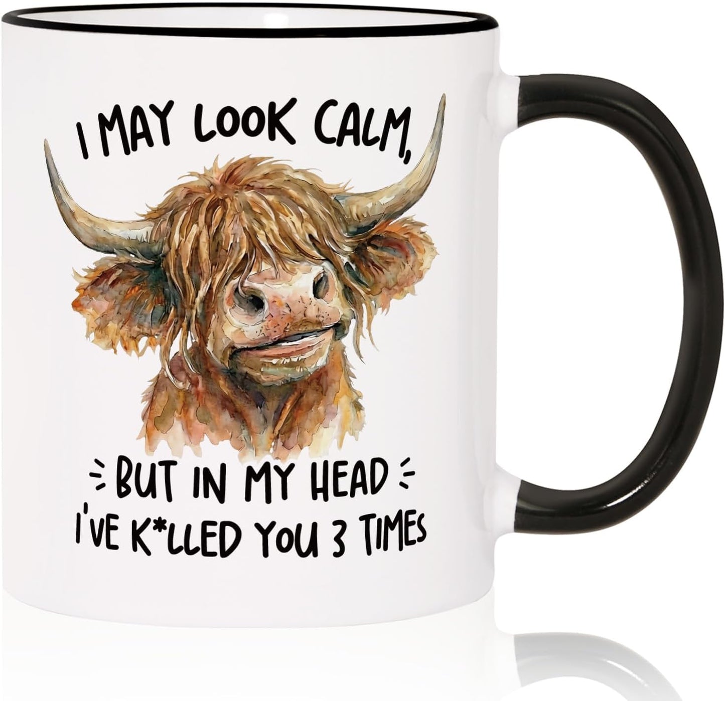 Taza divertida de vaca de las tierras altas 11 oz regalo humor sarcástico