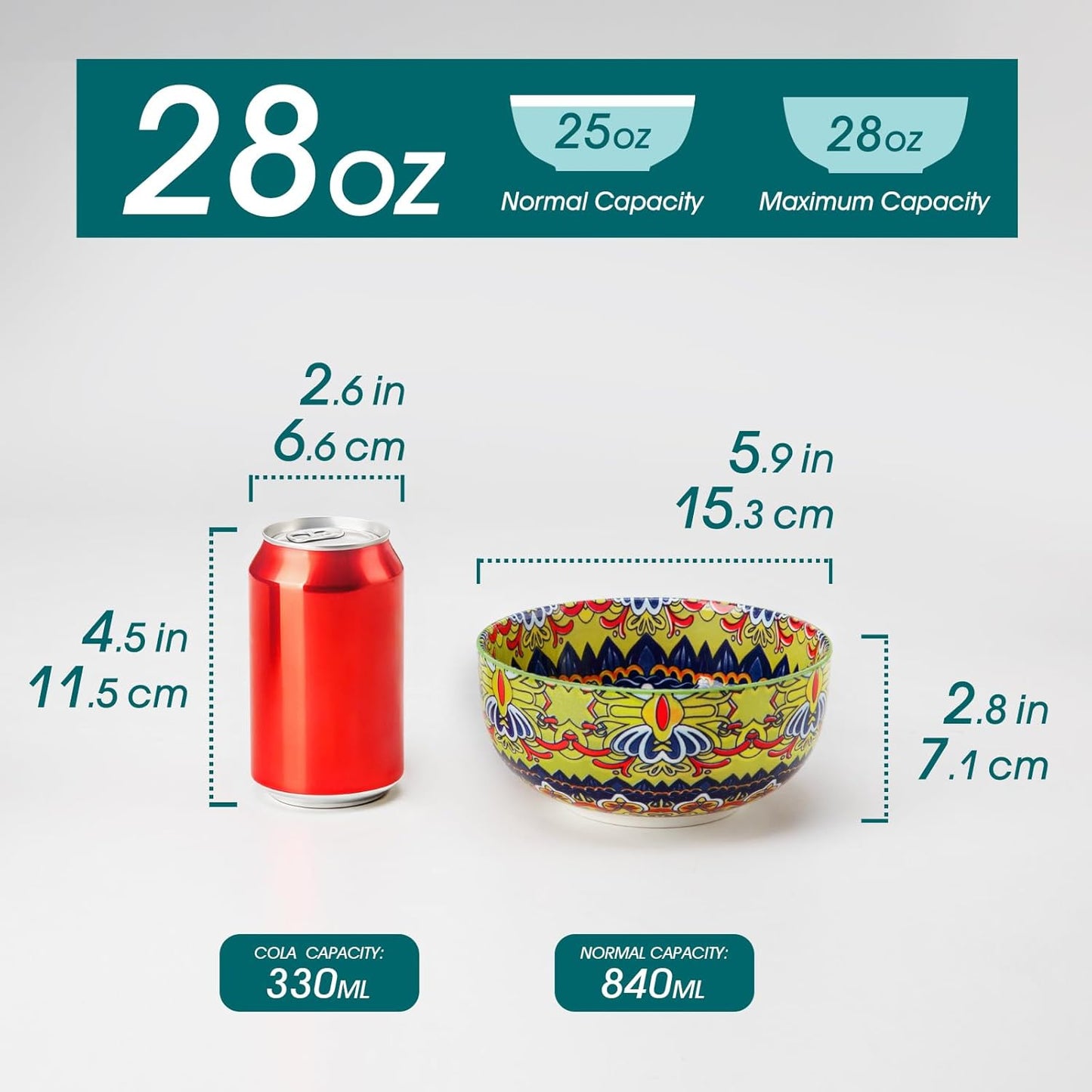 Set 6 Cuencos Cereales 796ml Cocina