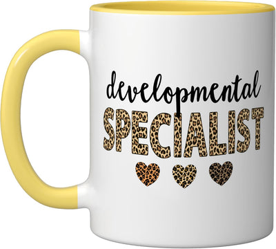 Taza de cerámica para especialista divertido amarillo/blanco