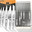 Set 11 Cuchillos Acero Inox Bloque Varilla Afiladora