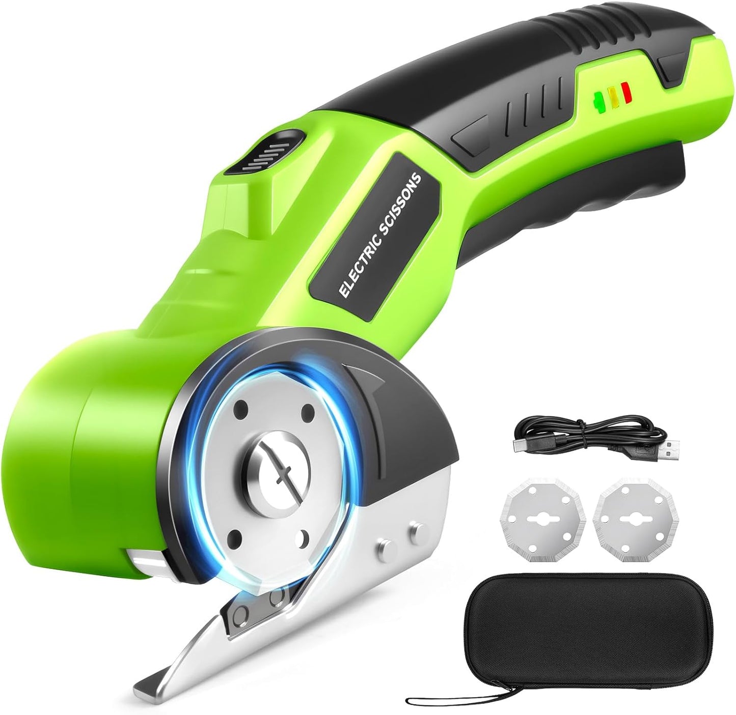 Tijeras eléctricas inalámbricas recargable 4V con luz LED