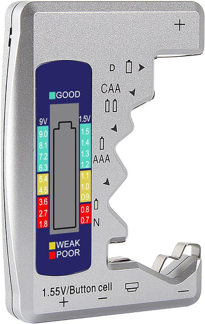 Probador baterías universal pantalla LCD AA AAA C D 9V