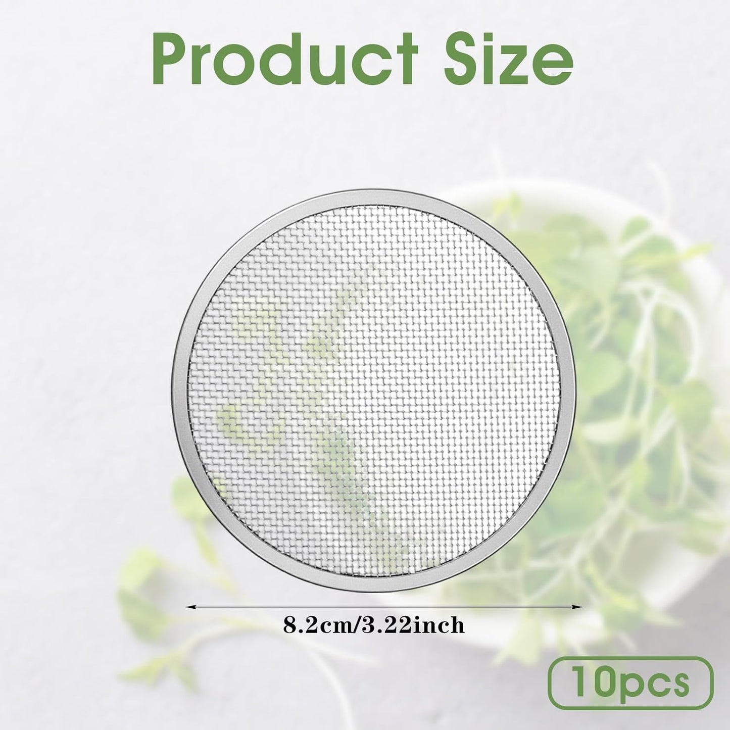 Tapa filtro acero inox 3.23pulg para tarro Mason 3.39pulg