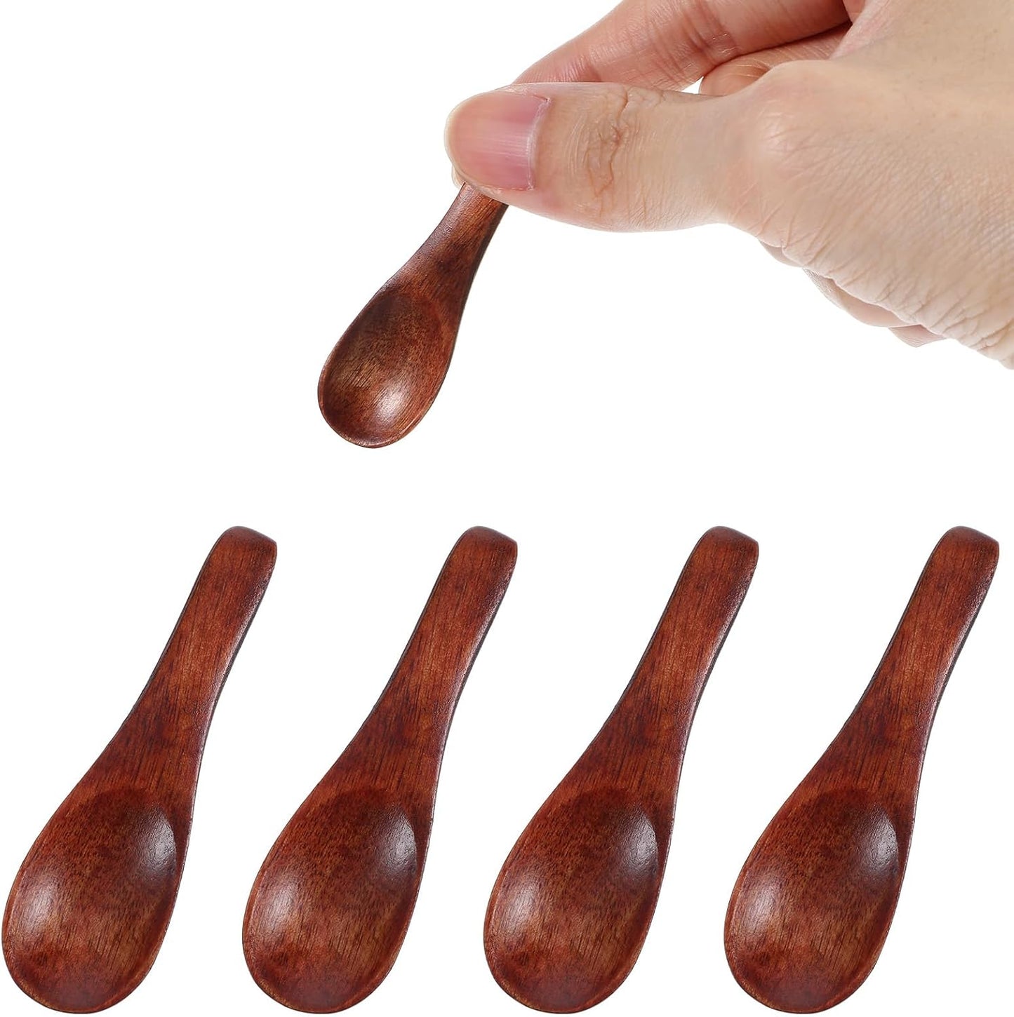 4 cucharas de madera pequeñas para especias, sal, azúcar y salsas