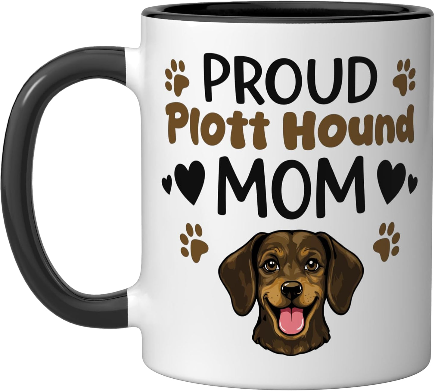Taza cerámica para amante del perro Plott en negro/blanco