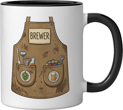Delantal Cerámica Taza Halloween Cerveza Negra/Blanca