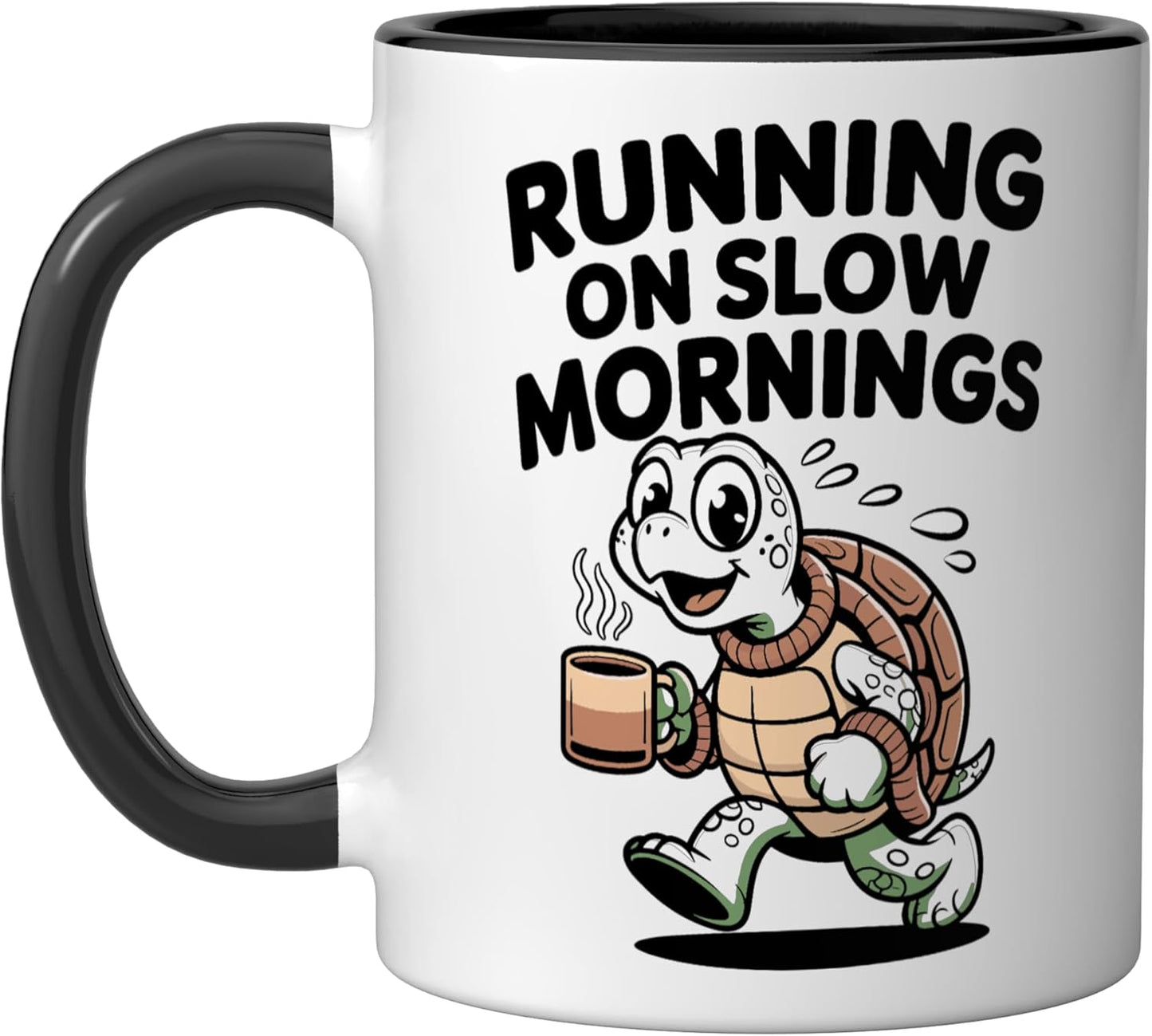 Taza Cerámica Café Tortuga Negro/Blanco