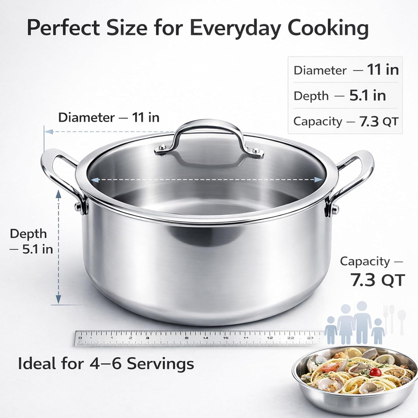 Cestillo de acero inox para hervidor 7.3qt con tapa vidrio